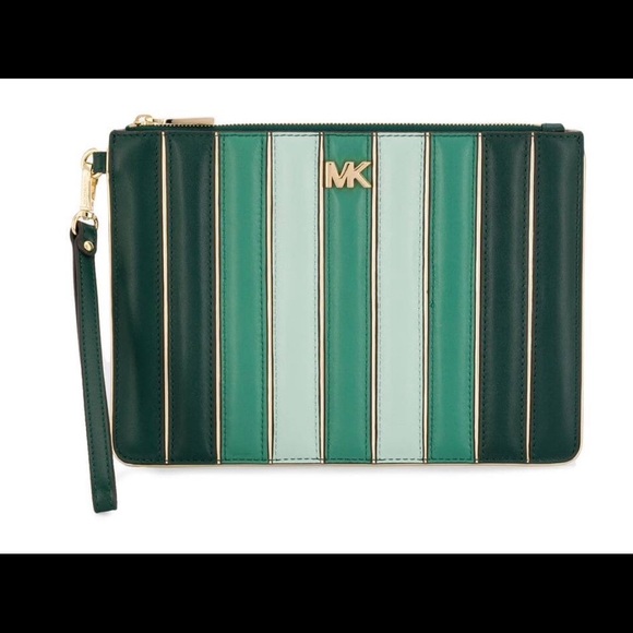 Michael Kors Handbags - Michael KORS brand new multi green and gold clutch